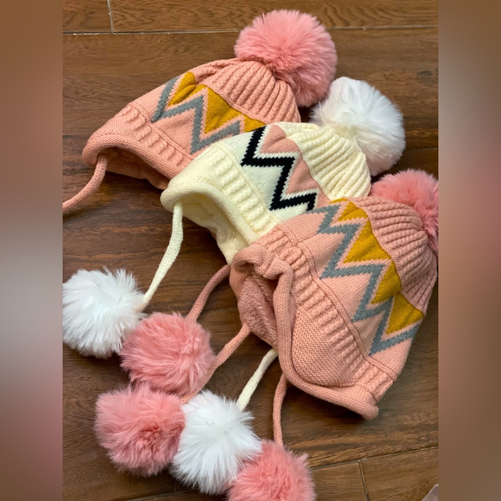 Winter hats Beanie with pom pom BUNDLE 3 HATS